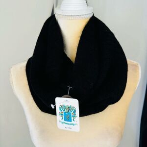 Portolano‎ 100% Cashmere Infinite Neck Warmer Scarf, Luxurious  Black, NWT